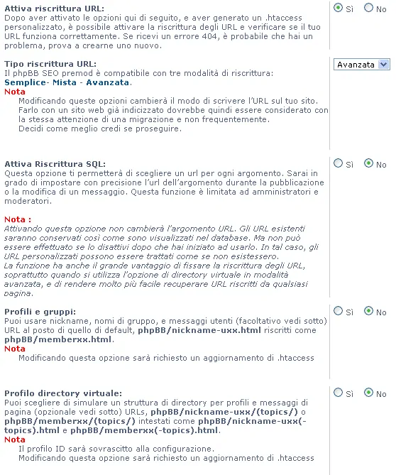 1 - Come abilitare l'url rewrite su un forum phpBB3