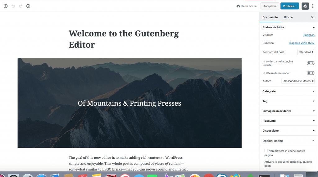 wordpress gutenberg: tutto quello che c'è da sapere sul nuovo editor di testo 1 wordpress gutenberg 1024x570 - wordpress gutenberg: tutto quello che c'è da sapere sul nuovo editor di testo