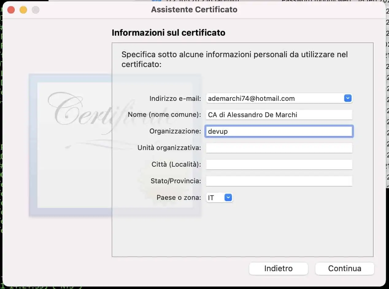 Certificate Authority 2021 12 22 alle 11.49.34 - Come installare wordress in locale su macOs
