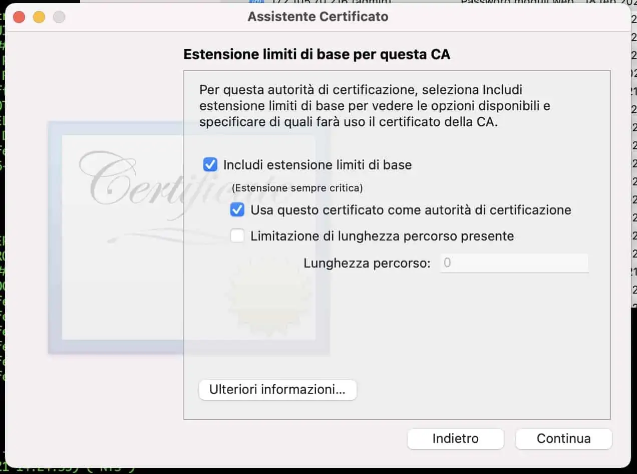 Certificate Authority 2021 12 22 alle 11.50.58 - Come installare wordress in locale su macOs