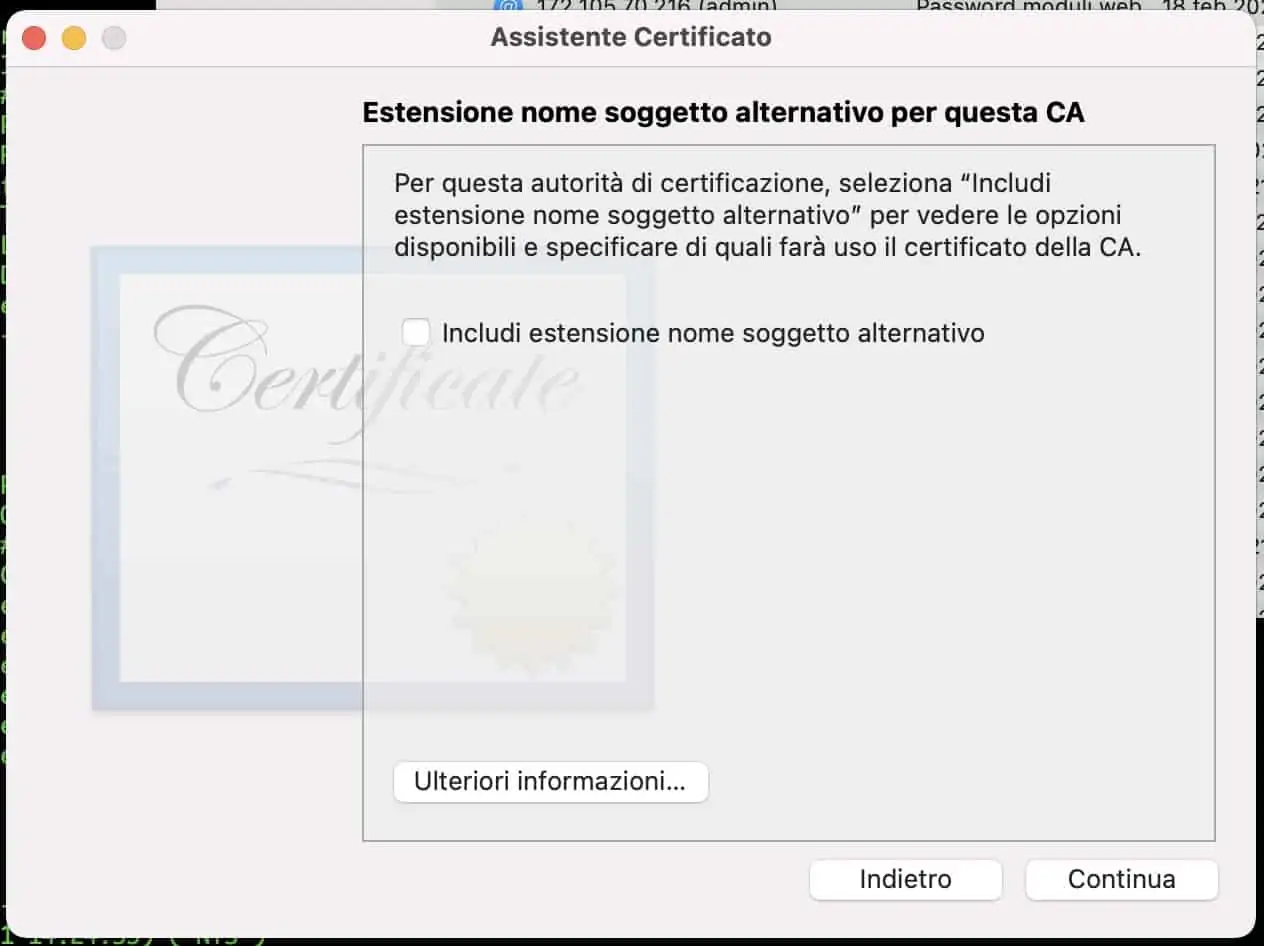 Certificate Authority 2021 12 22 alle 11.51.13 - Come installare wordress in locale su macOs