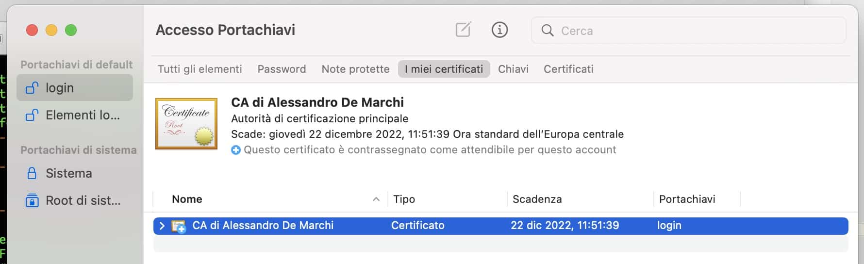 Certificate Authority 2021 12 22 alle 11.54.09 - Come installare wordress in locale su macOs