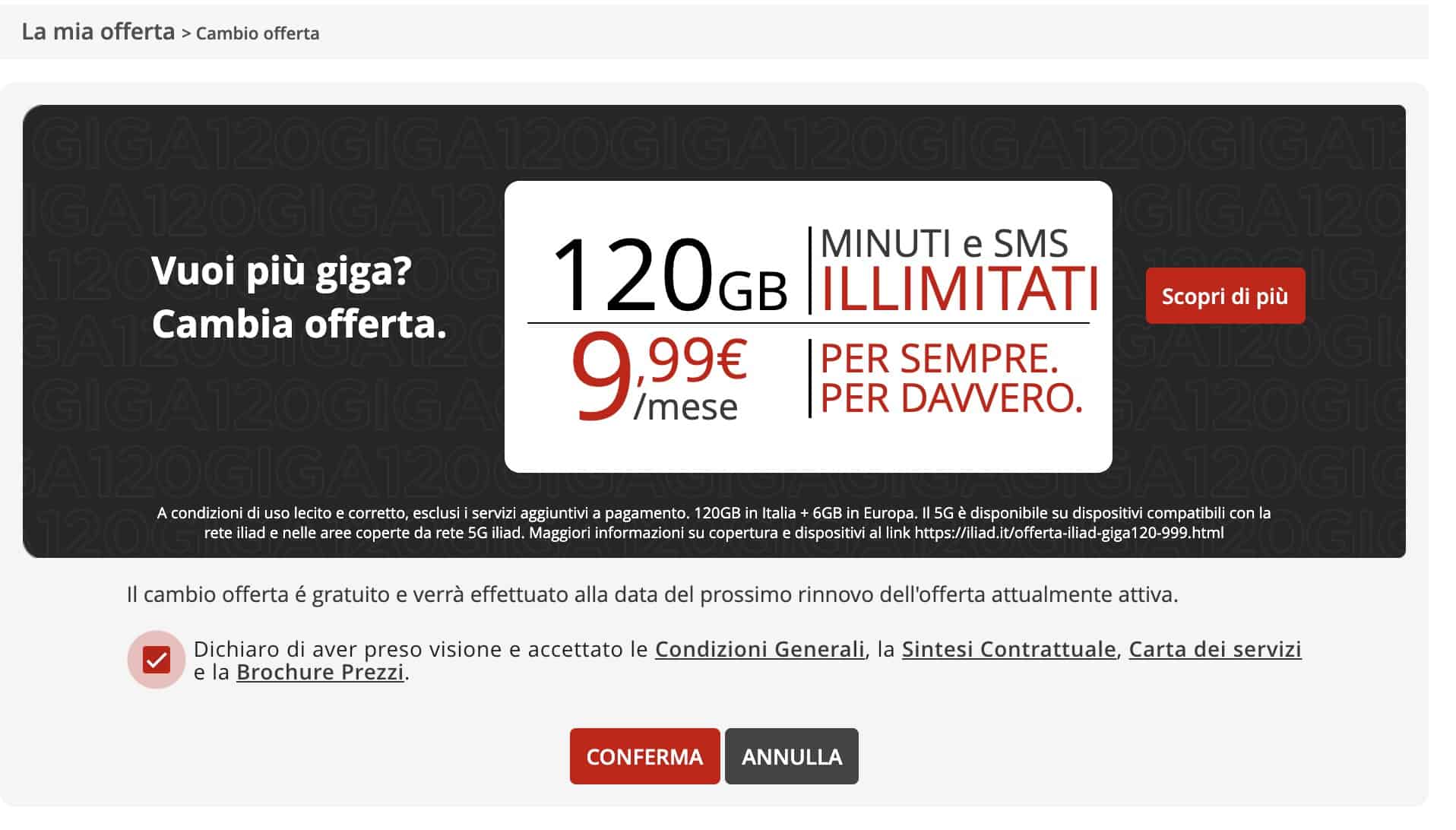 Come cambiare offerta iliad senza cambiare operatore 4 - Come cambiare offerta iliad senza cambiare operatore