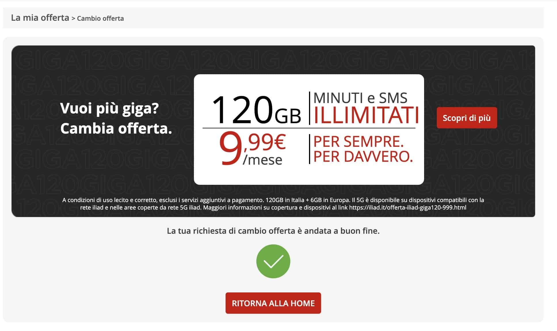 Come cambiare offerta iliad senza cambiare operatore 5 - Come cambiare offerta iliad senza cambiare operatore