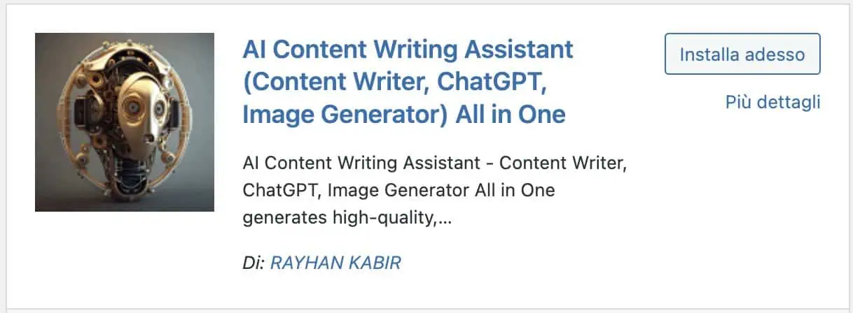 2. AI Content Writing Assistant - I migliori plugin wordpress per ChatGPT