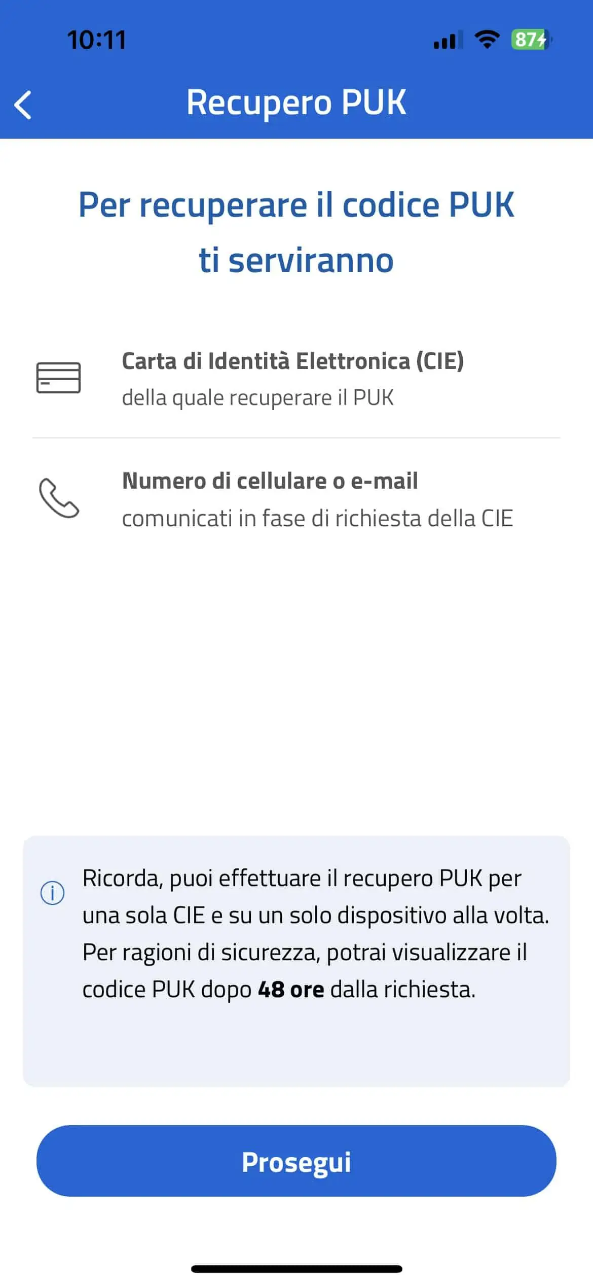 2 come passare da spid a cie PUK.PNG - Come recuperare PIN e PUK della CIE